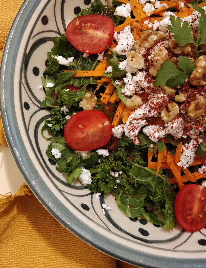 Kale Salad with Sumac Marinated Onions